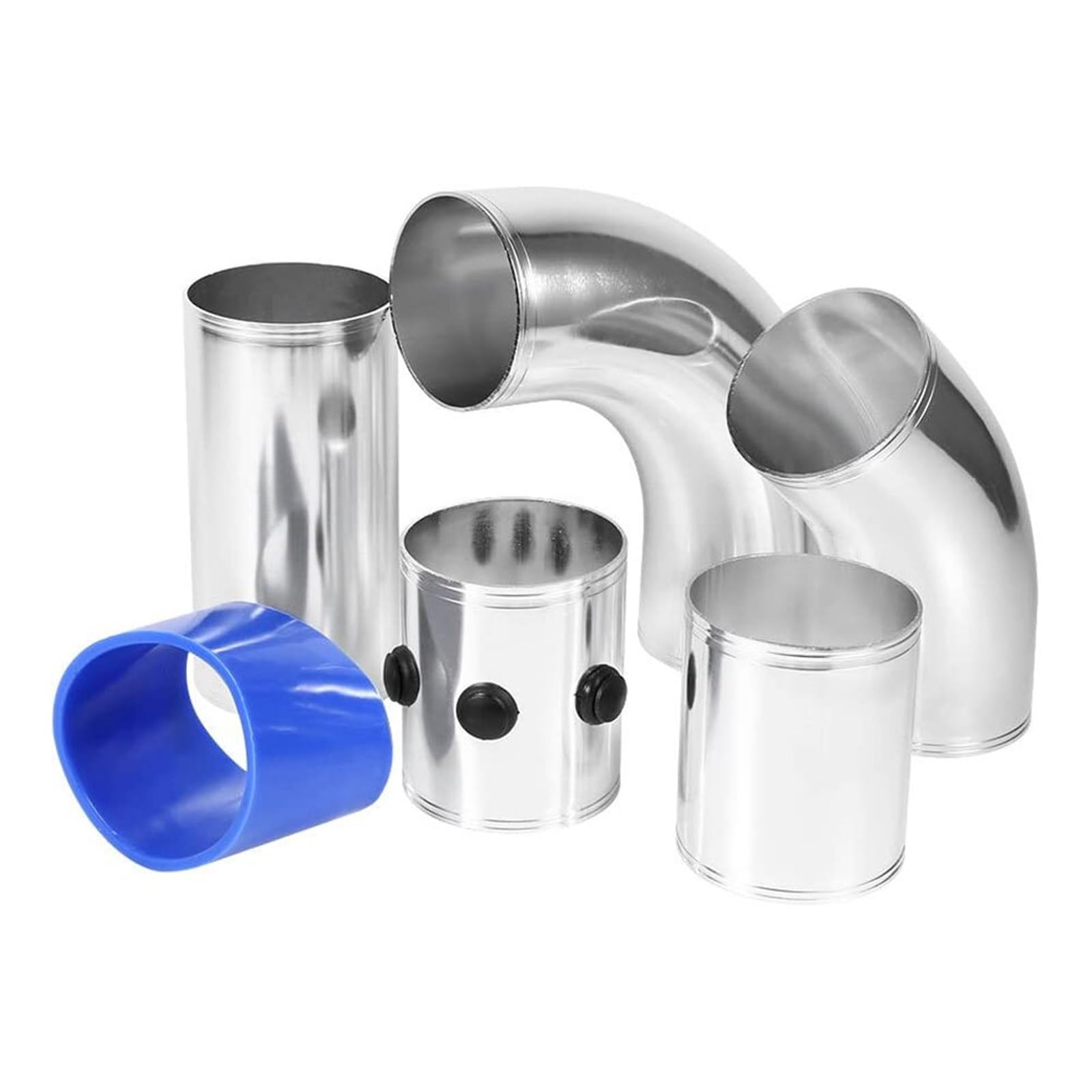 Kit de admisión aire frío Tubo de admisión aire universal 3" y 76 mm, kit tubo aleación aluminio, sistema inyección filtro frío directo turbo