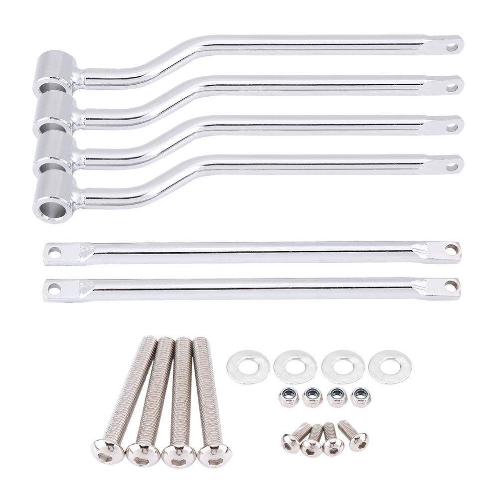 Barre per Borse Laterali, Kit Staffe per Barre di Supporto Borse Laterali per Moto Argento