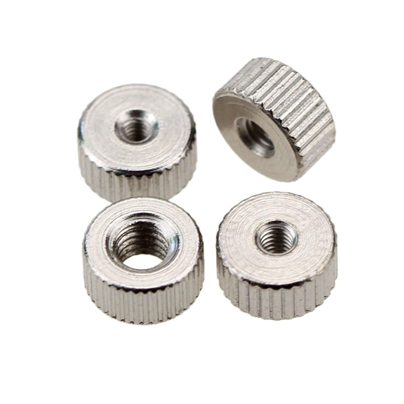 10 Uds. Tuercas de tornillos moleteadas niqueladas, tuercas redondas de mano M2 M2.5 M3 M4(20 PCS,M4)