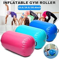 MEKETUM Felfújható Tornaszőnyeg 100x60cm - Gimnasztikai Léghengermatrac Kézenálláshoz, Jógához, Fitneszhez Pumpával - Zöld PVC Edzőhenger 4
