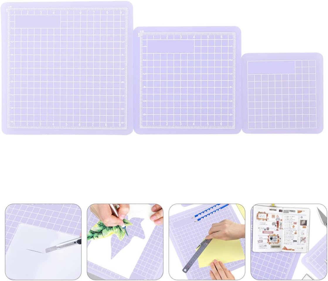 Translucent PVC Cutting Mat 3 Pieces Non Slip Smooth Home