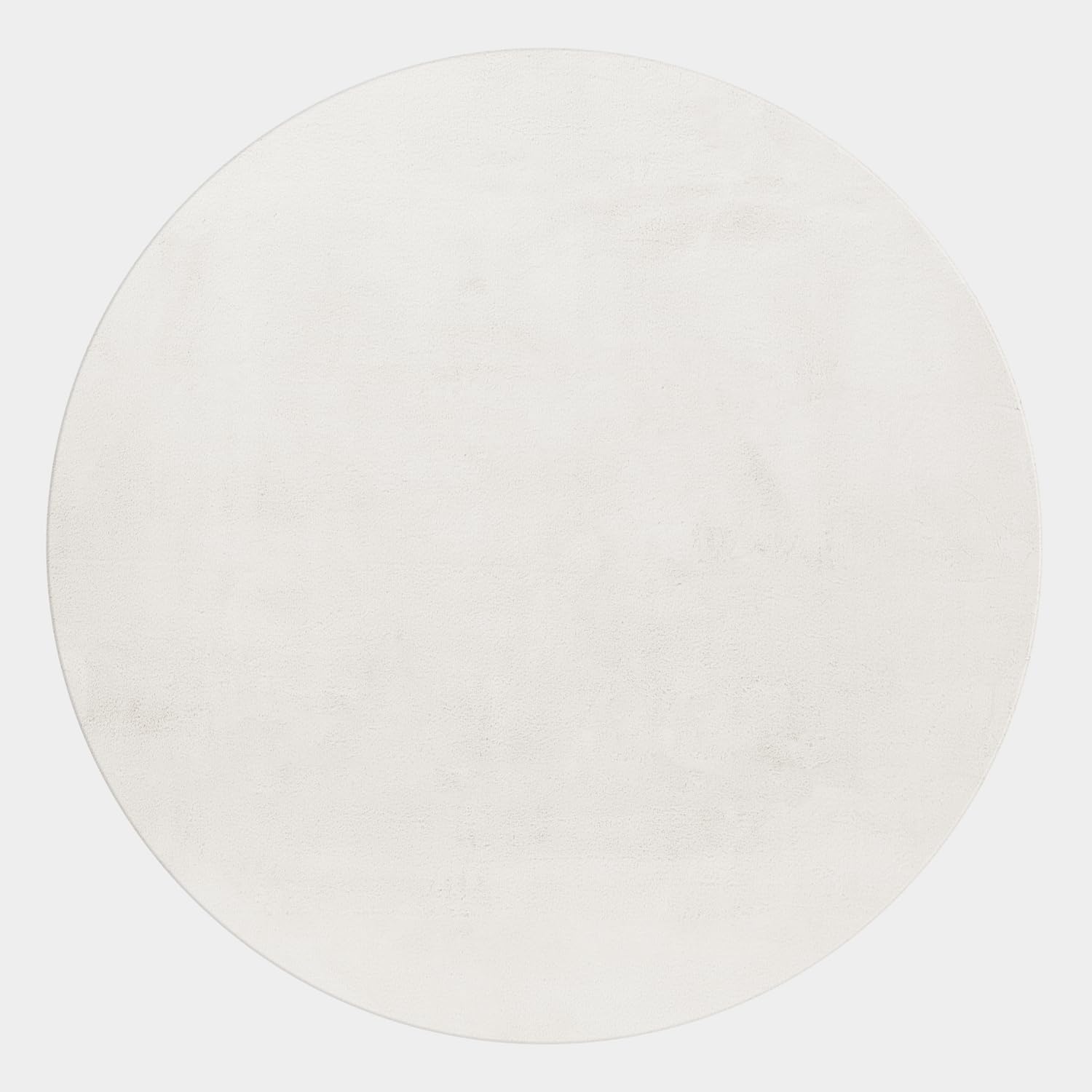 Carpetsale24 Rabbit Hochflor Teppich Rund 120 cm Creme Shaggy Modern Flauschig Weich Fellteppich Kunstfell Einfarbig für Schlafzimmer Wohnzimmer Kinderzimmer