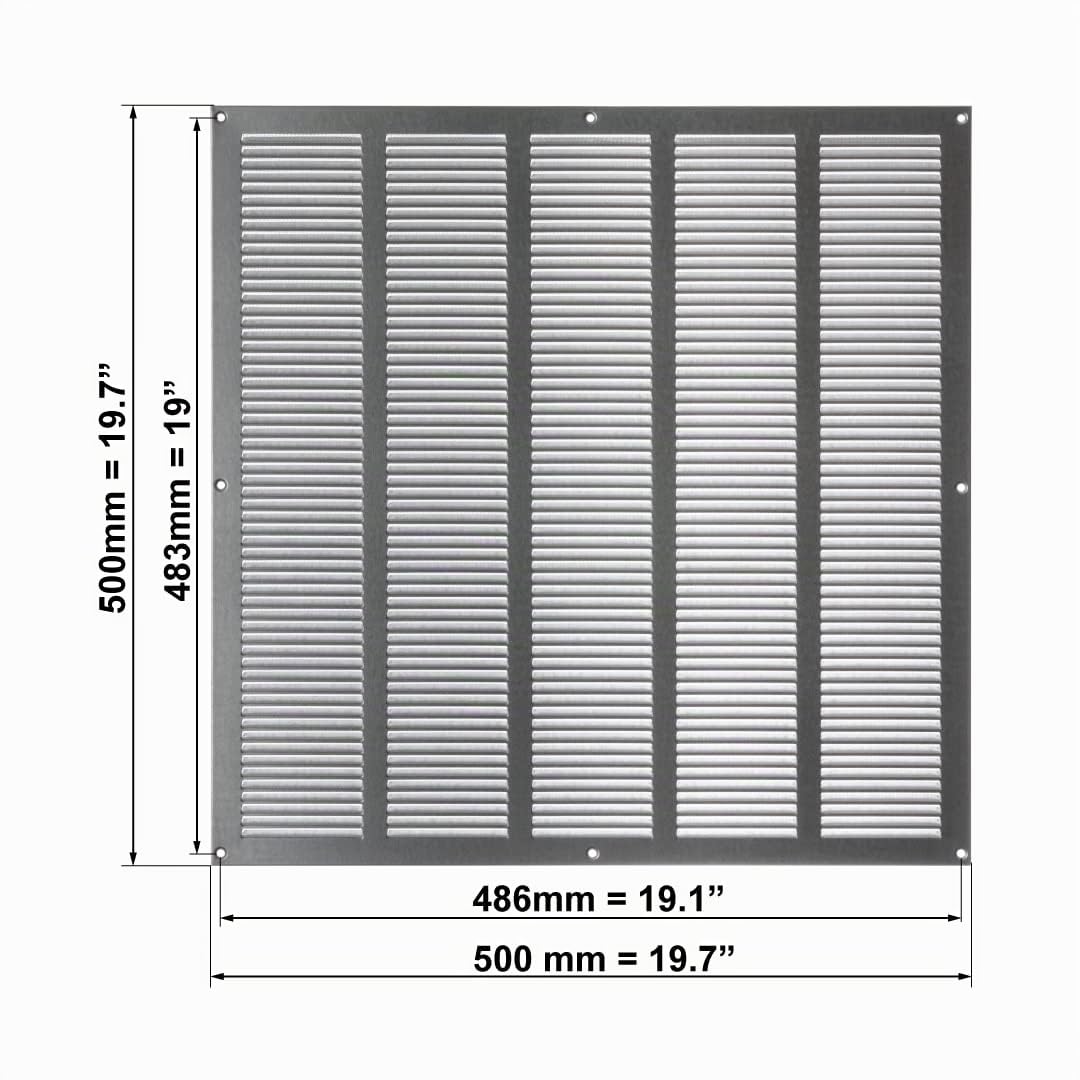 500x500mm Rejilla de Ventilación con Mosquitera - Rejillas de Aireación Metálicas - Acero Galvanizado