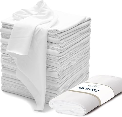 VALENGO - trapos 100 % de algodón para limpiar trapos de algodón, trapos suaves para camisetas, paño sin pelusa para hierro fundido, madera teñida,