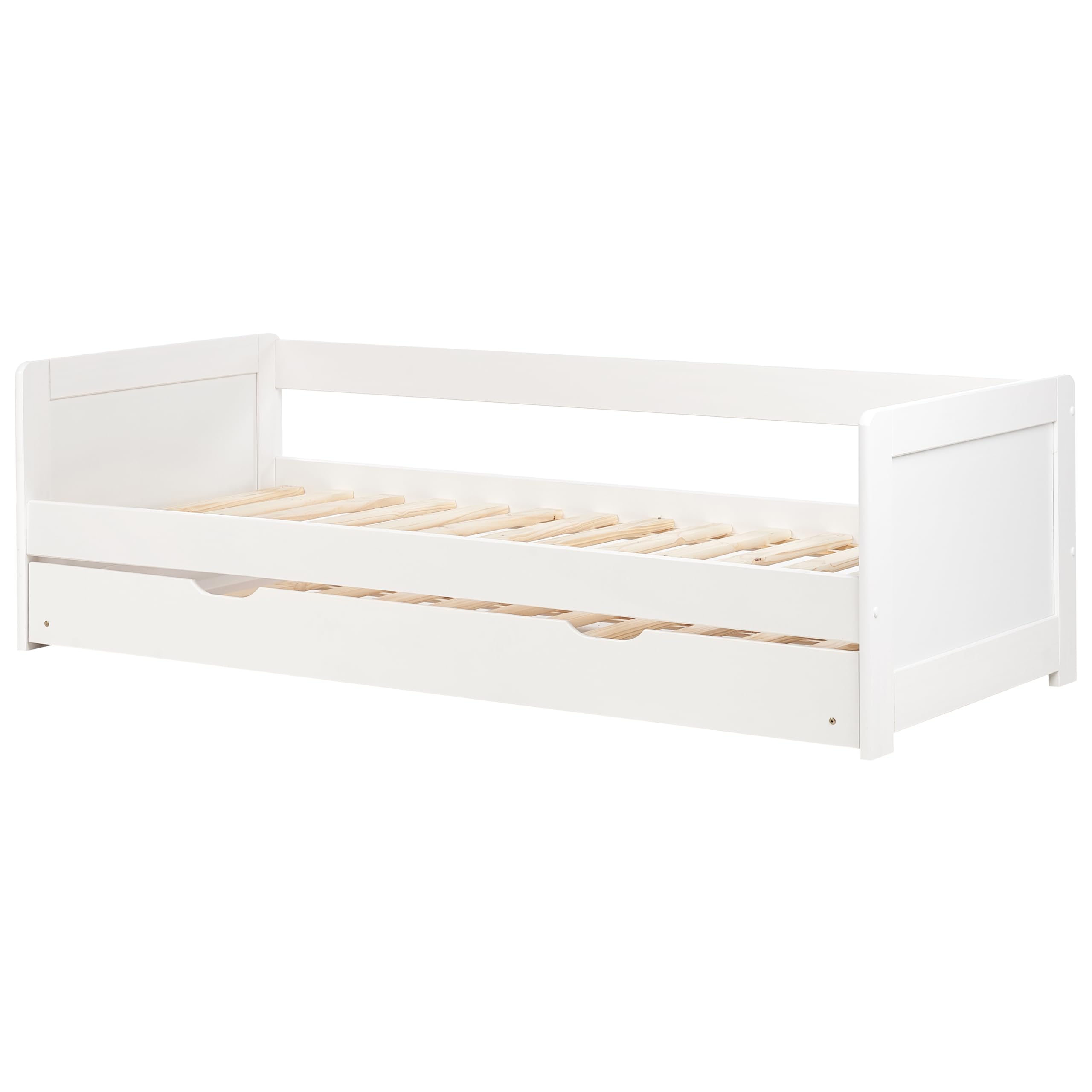 Beliani Cama Nido Infantil Deslizante de Madera de Pino Blanco 90 x 200 cm Gravelines