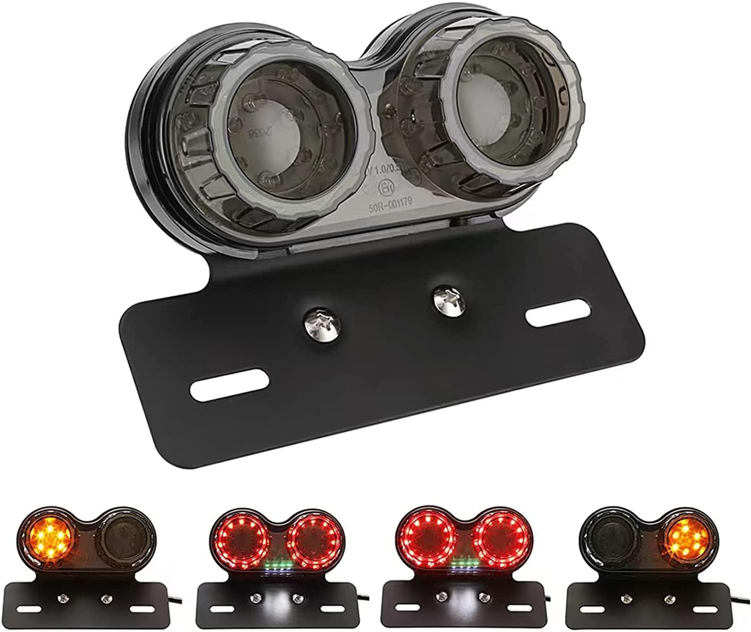 Vagary 40-LED 40W Motorcycle Tail Light Integrated Running Lamp Brake & Turn Signal Light with License Plate Bracket for Harly Motorcycle Street Bike (BLACK BODY)-image-33