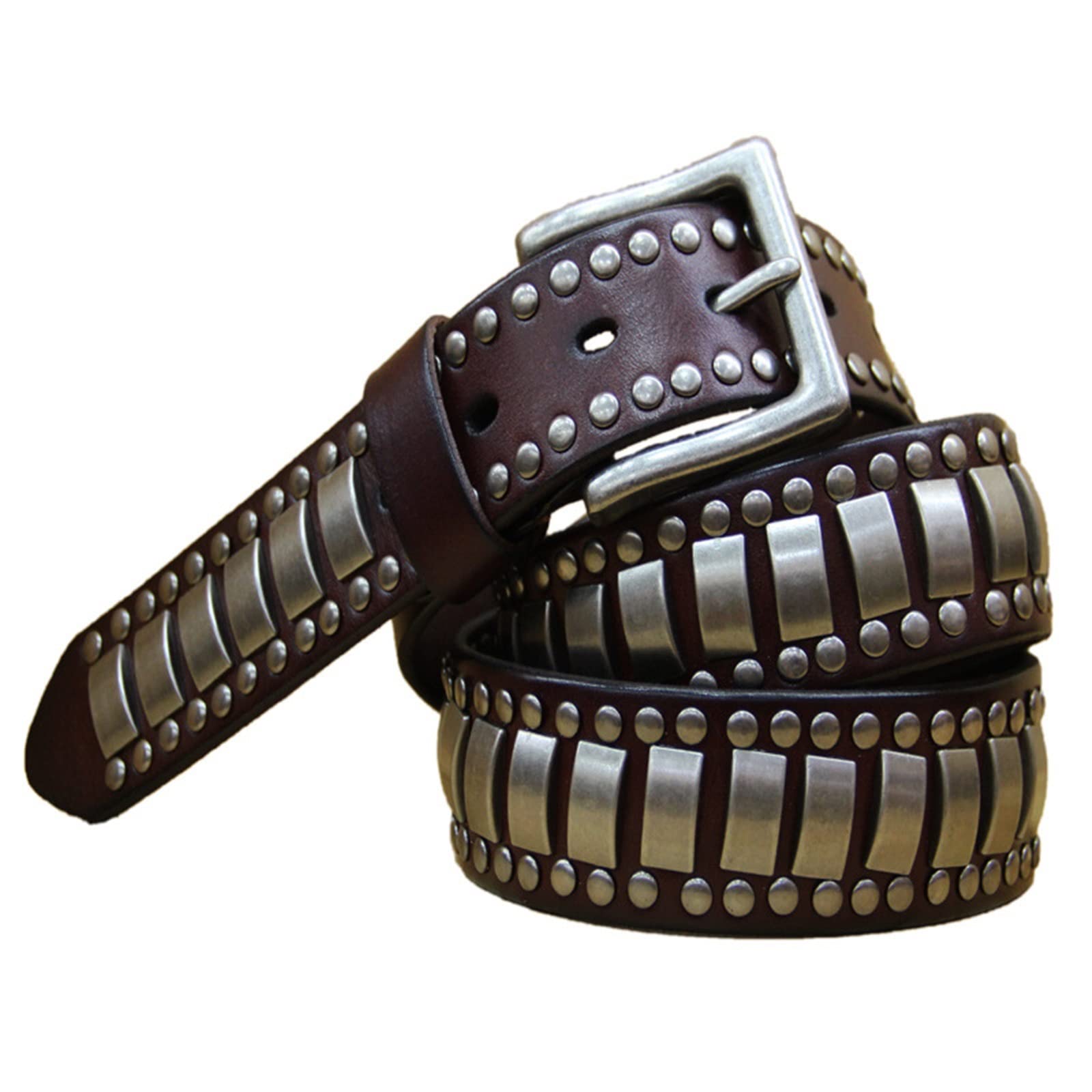 Men's Belts Men's Leather Belt Nietenbund 3,8 cm breiter, personalisierter, dekorativer Herrengürtel Vintage Men's Belt