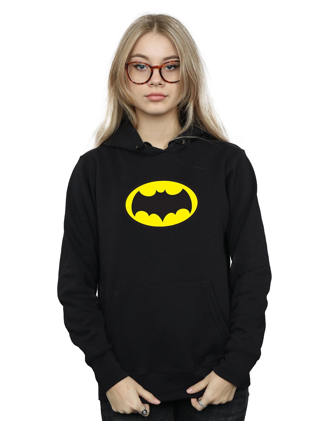 Absolute Cult DC Comics Women's Batman TV Series Logo Hoodie Black Small