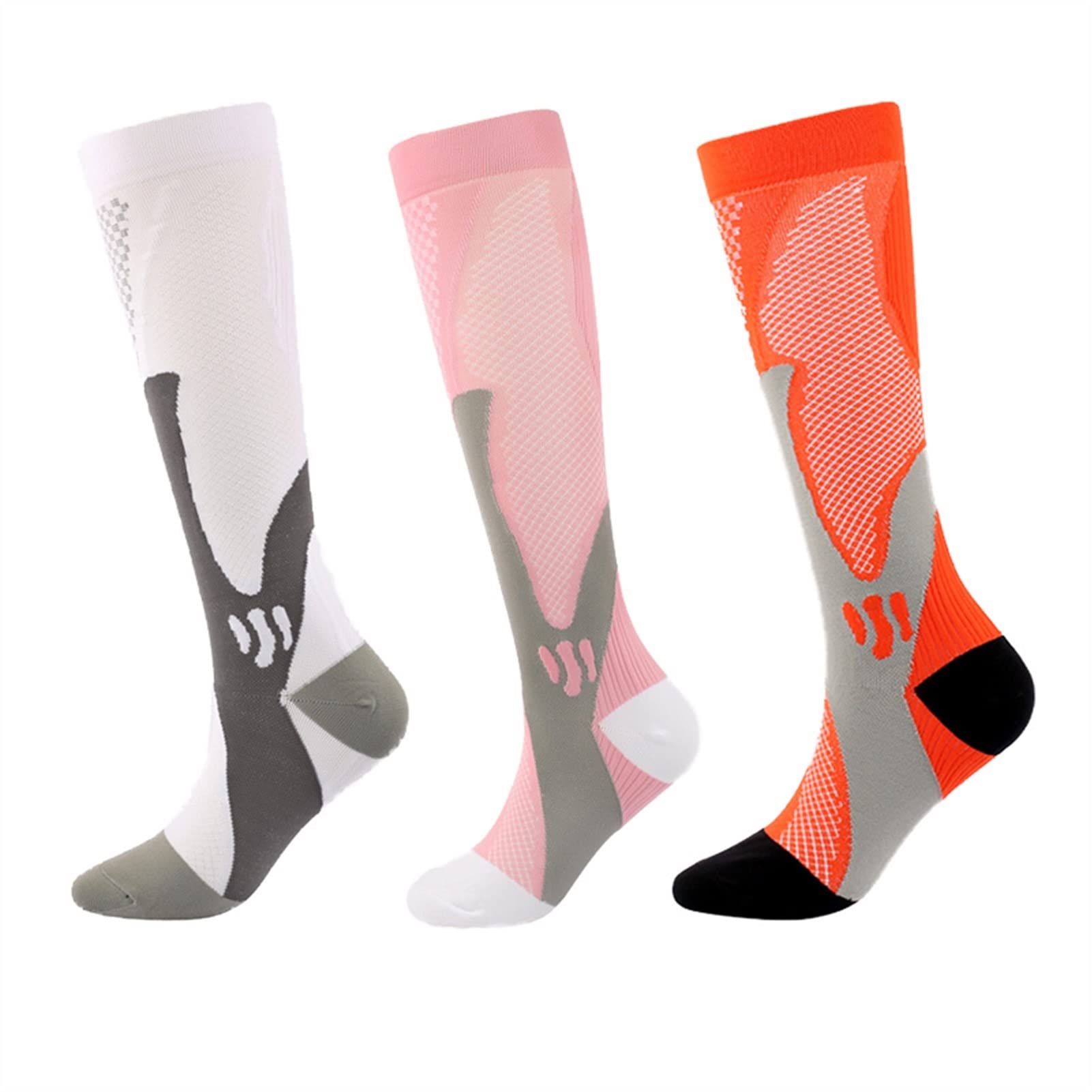 3 Pares/Conjunto de Calcetines de Ciclismo de compresión almacenaje Deportes al Aire Libre Corriendo Calcetines de Senderismo