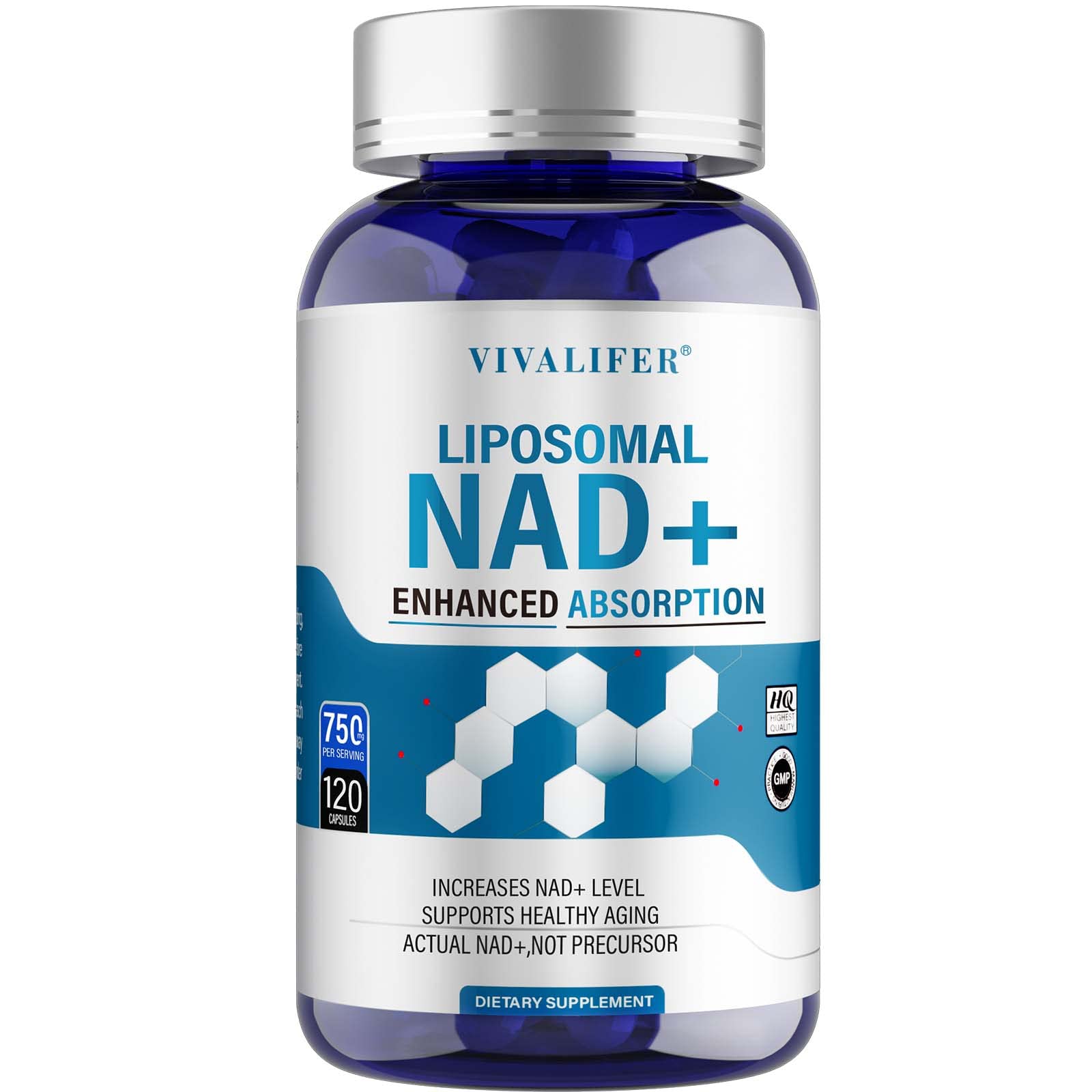 NMN Supplement Alternative 750mg - 120 Capsules for Maximum Absorption - Liposomal NAD+ Supplement Promotes Anti-Aging, Antioxidant Support, Metabolism & Energy Boost