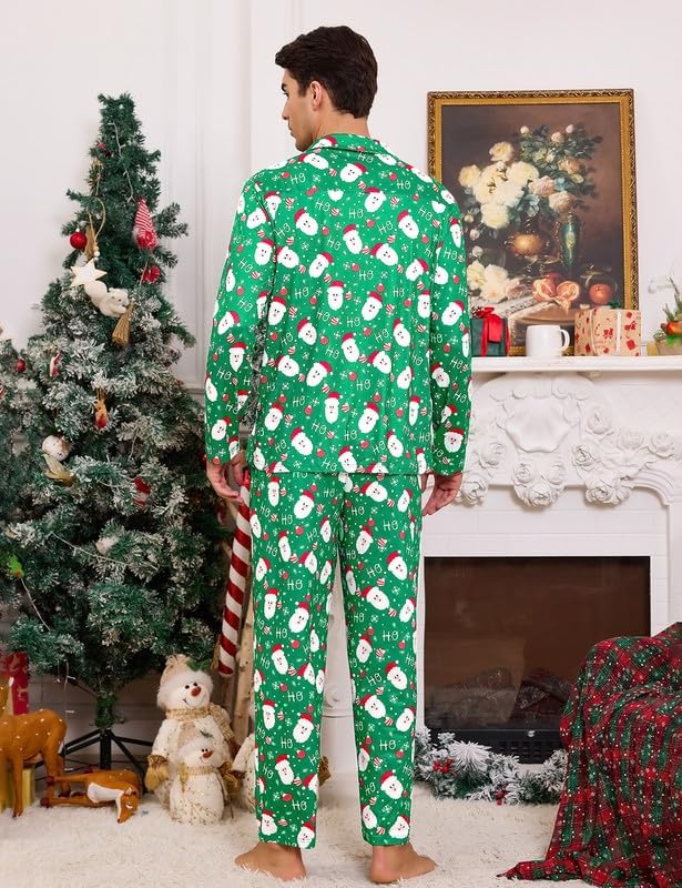 Marvmys Mens Pajama Set Soft Button Down Pajamas Long Sleeve Pjs Sleepwear Loungwear Comfy Sleep Sets with Pockets S-3XL - Image 5