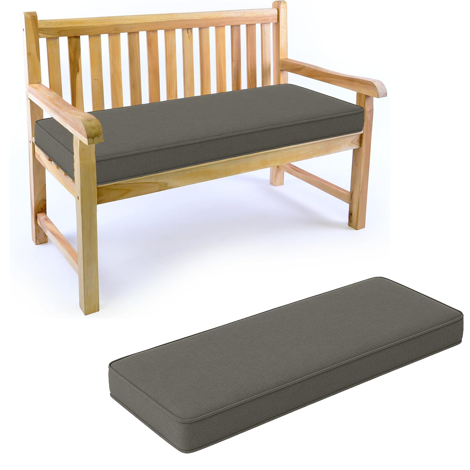 Genérico Cojines para Banco Jardin 100/120/130/150/180cm Cojines Exterior para Banco 2 Y 3 Plazas, Antideslizante Terraza CojíN del Asiento Funda Lavable para Interior/Cocina,Drak Gray,120X60X5CM