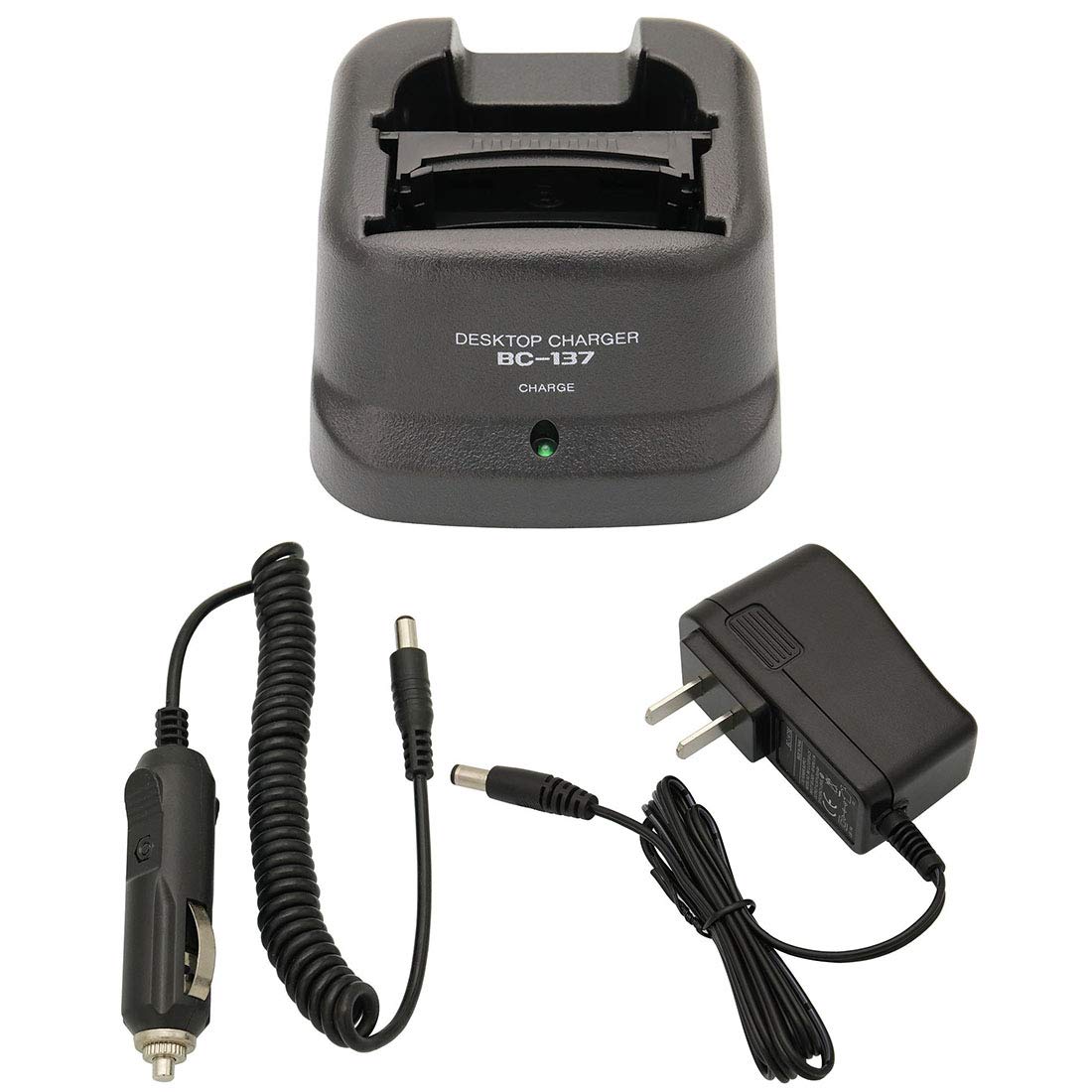 BP-210 Battery Desktop Charger DC 12V/24V Car Charger Compatible with ICOM Radios C-A6 IC-A24 IC-F30GT IC-F30GS IC-F40GT IC-F40GS IC-F3GT IC-F3GS IC-V8 BP-209 BP-222 BP-209N BP-210N BP-222N