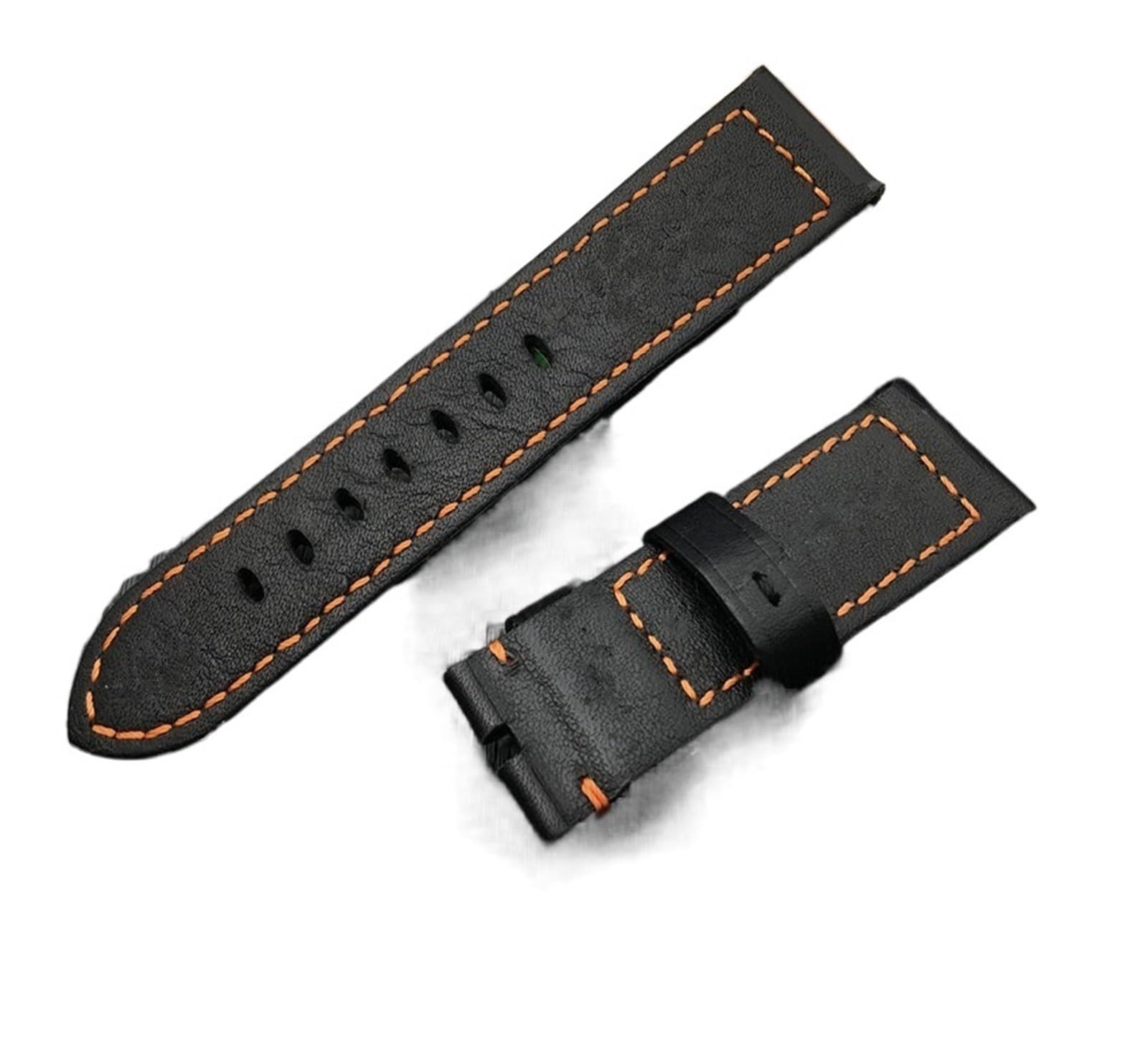 HMFANG 22 Mm 24 Mm 26 Mm Schwarz Braun Nähte Vintage Italienisches Rindsleder Uhrenarmband Armband Uhrenarmband Kompatibel Mit PAM441
