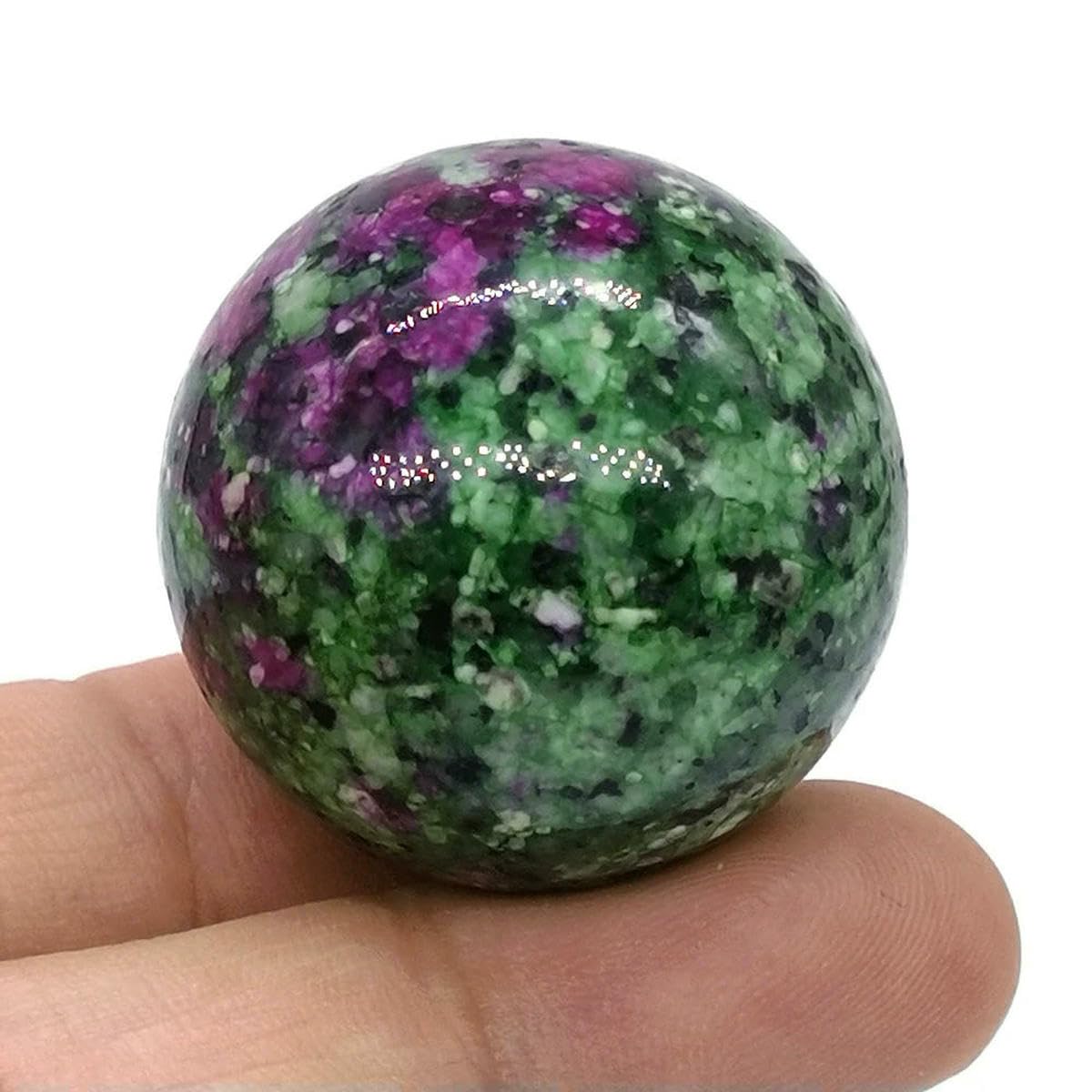 Lnhbz Ruby Zoisite 30Mm Natural Crystal Ball Polished Globe Amethyst Lazuli Quartz Reiki Feng Shui Sphere Massaging Balls Collectibles Home Decor-1