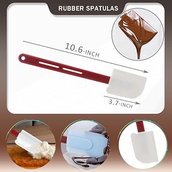 Silicone Rubber Spatula, 10-Inch Commercial Silicone Spatula for Baking, Rubber Baking Scraper Resistant to High Heat, Nonstick & Dishwasher Safe (1 in 10-Inch/Size S)