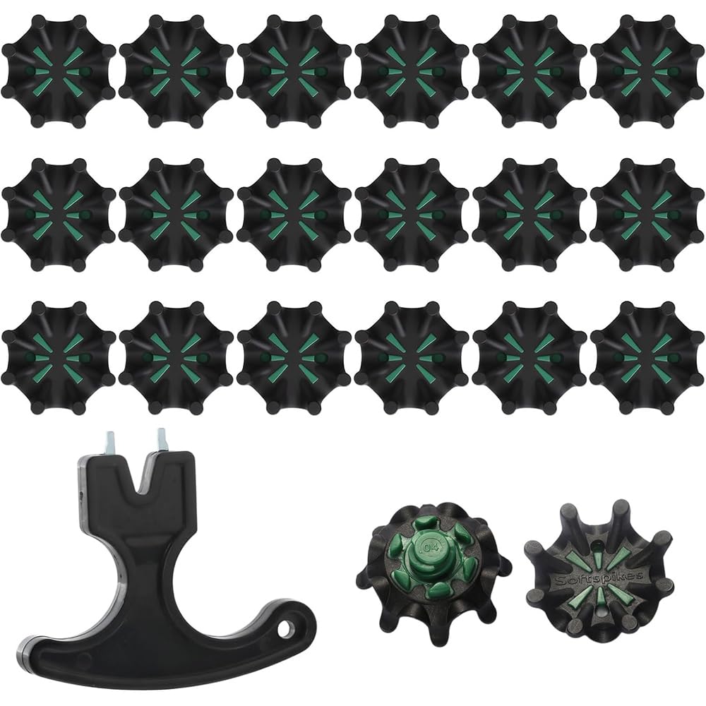 20 tacos de repuesto para zapatos de golf de giro rápido con llave, tacos de golf compatibles con Fast Lok Twist 3.0, tacos de goma suave antideslizantes para zapatos de golf FootJoy, negro y