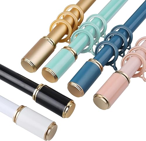 Miniatura 2 de Varillas de cortina dobles para ventanas de aluminio de 0.069 pulgadas de grosor, resistentes y dobles barras de cortina antiruido, juego de