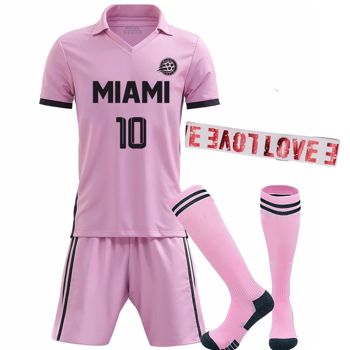 Generic#10 Kids Boys Girls Soccer Jersey PCS Pink Youth Soccer Football  Jersey Football Training Shirt Shorts Socks Kit, Gift