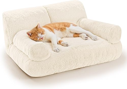 Miniatura 1 de Gimars Cama grande mejorada para gatos de interior  Añadido 10% más de esponja, camas ortopédicas para mascotas con bordes reforzados, funda mullida
