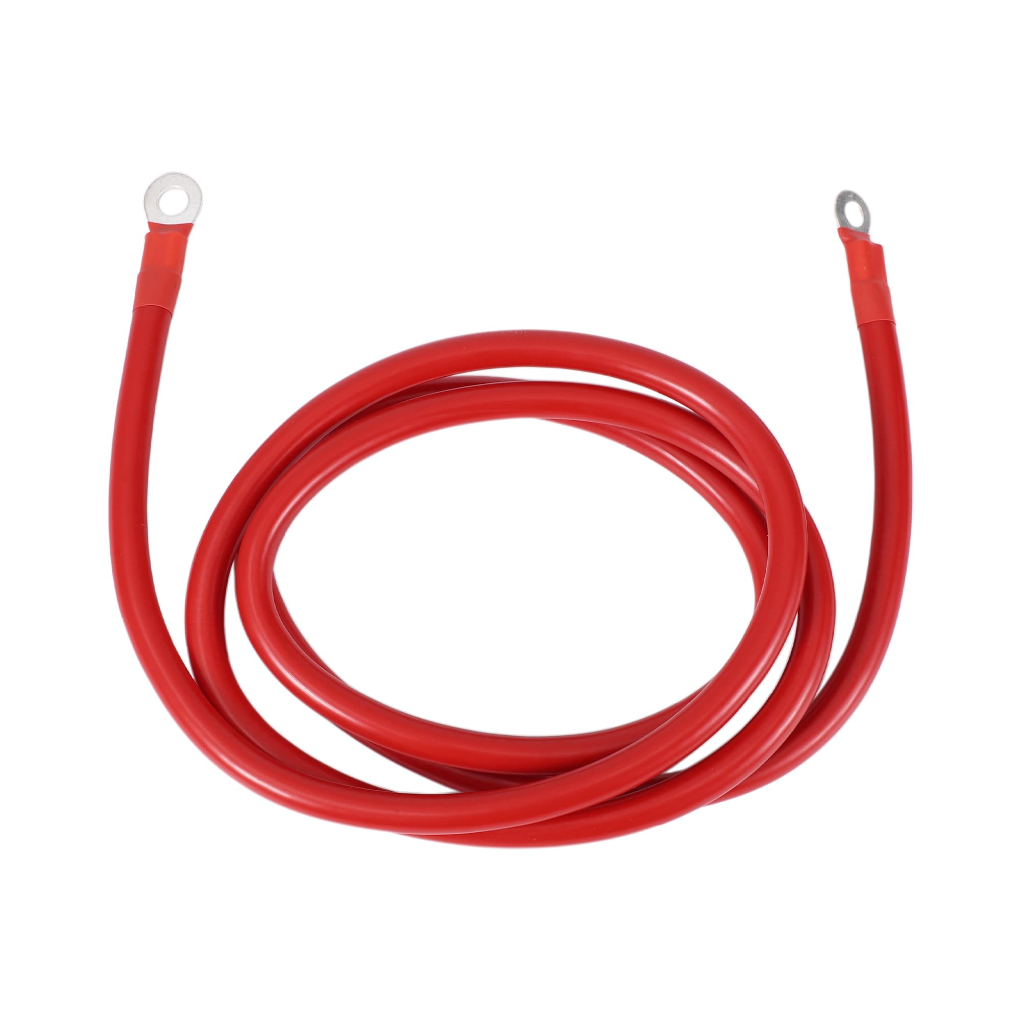 Partuto 195cm 2AWG Battery Inverter Cable 3/8" 5/16" Battery Cable Tinned Copper Red OT Type 1 Pc