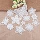 12 Stück Spitze Organza Stickerei Weiß Perlen Schmetterlings Blumen Applique Patches Sticker Aufnäher Applikation Flicken zum Aufnähen Gestickte Basteln und Dekorieren Kleidung Tischtuch Taschen Schal