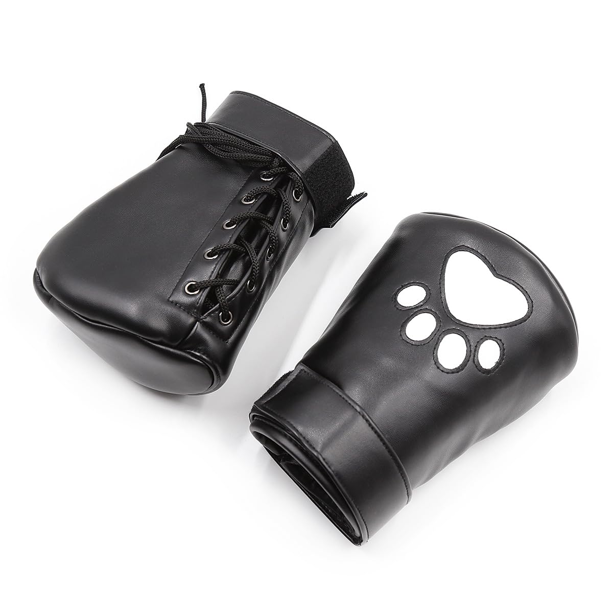 QUYUWOWO Dog Paw Crawl Glove Mittens Sparring Punching Glove Halloween Christmas Costume Accessories: One Size Black&white