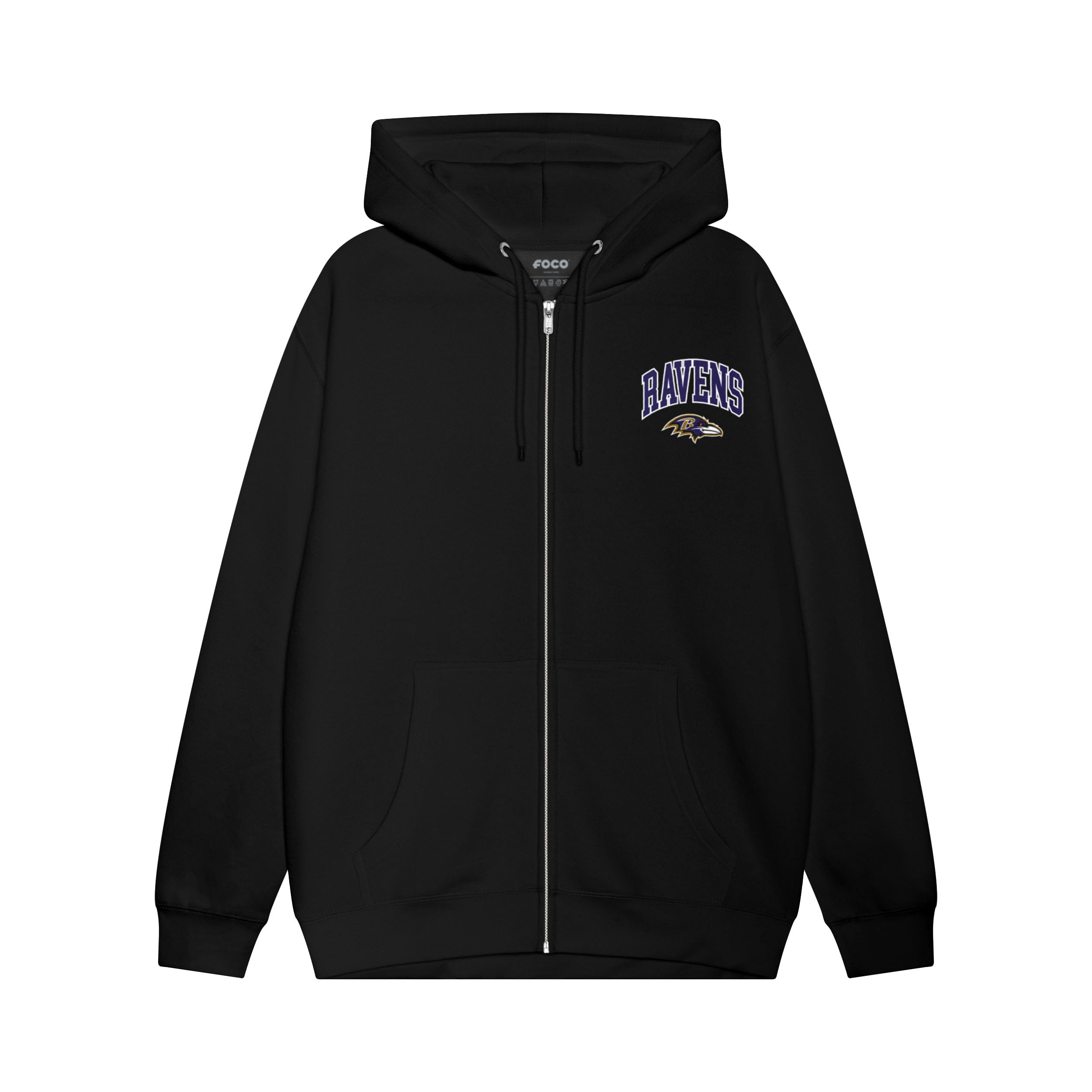 FOCO NFL Team Logo Arched Wordmark Zip Up Hoodie