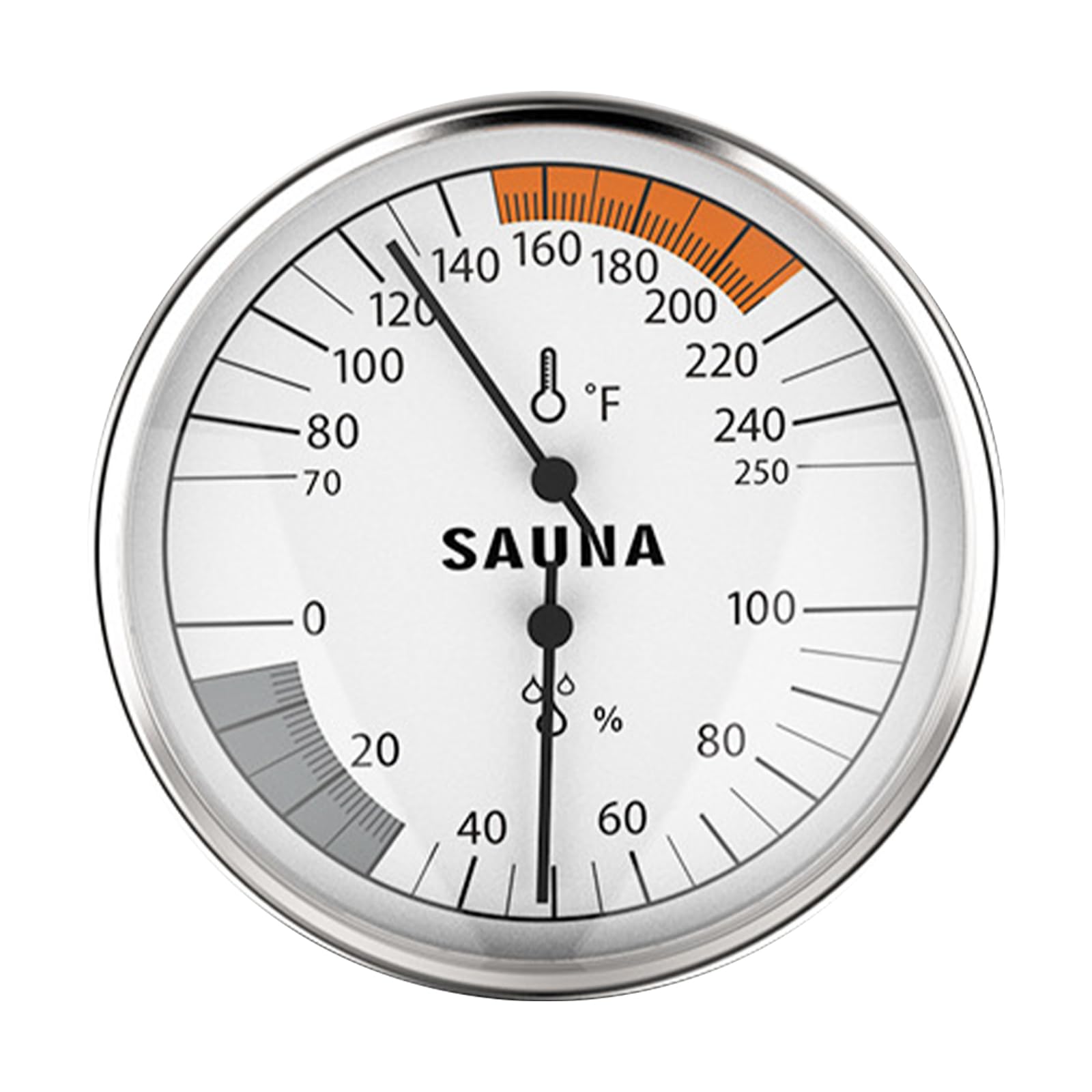 2 in 1 Sauna Thermometer Hygrometer, Metal Temperature and Humidity Meter for Sauna Room, Indoor Humidity Temperature Monitor Gauge Sauna Accessories for Bathroom Infrared Steam Saunas