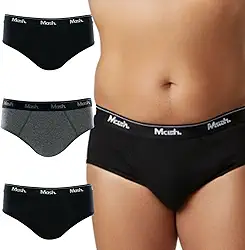 Kit 3 Cuecas Slip Plus Size Mash Algodão Cotton Respirável Masculina
