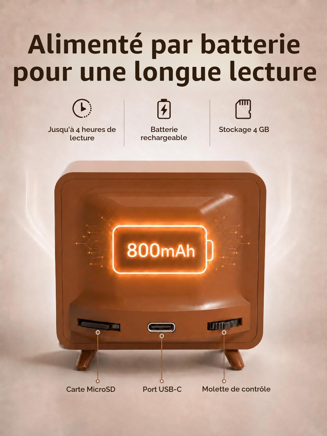 Mini téléviseur rétro avec écran HD de 5,1 cm - Portable - Petit téléviseur vintage - Prend en charge le téléchargement de vidéos personnalisées - Télévision miniature classique rechargeable pour