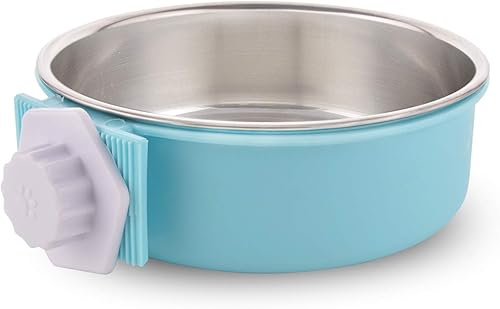 Miniatura 8 de Cuenco para perro, cuencos de agua para perrera, cuenco extraíble de acero inoxidable colgante para mascotas, para perros, gatos, cachorros (grande,