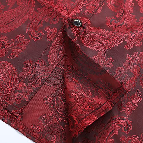 Cloudstyle Mens Paisley Shirt Long Sleeve Dress Shirt Button Down Casual Slim Fit4