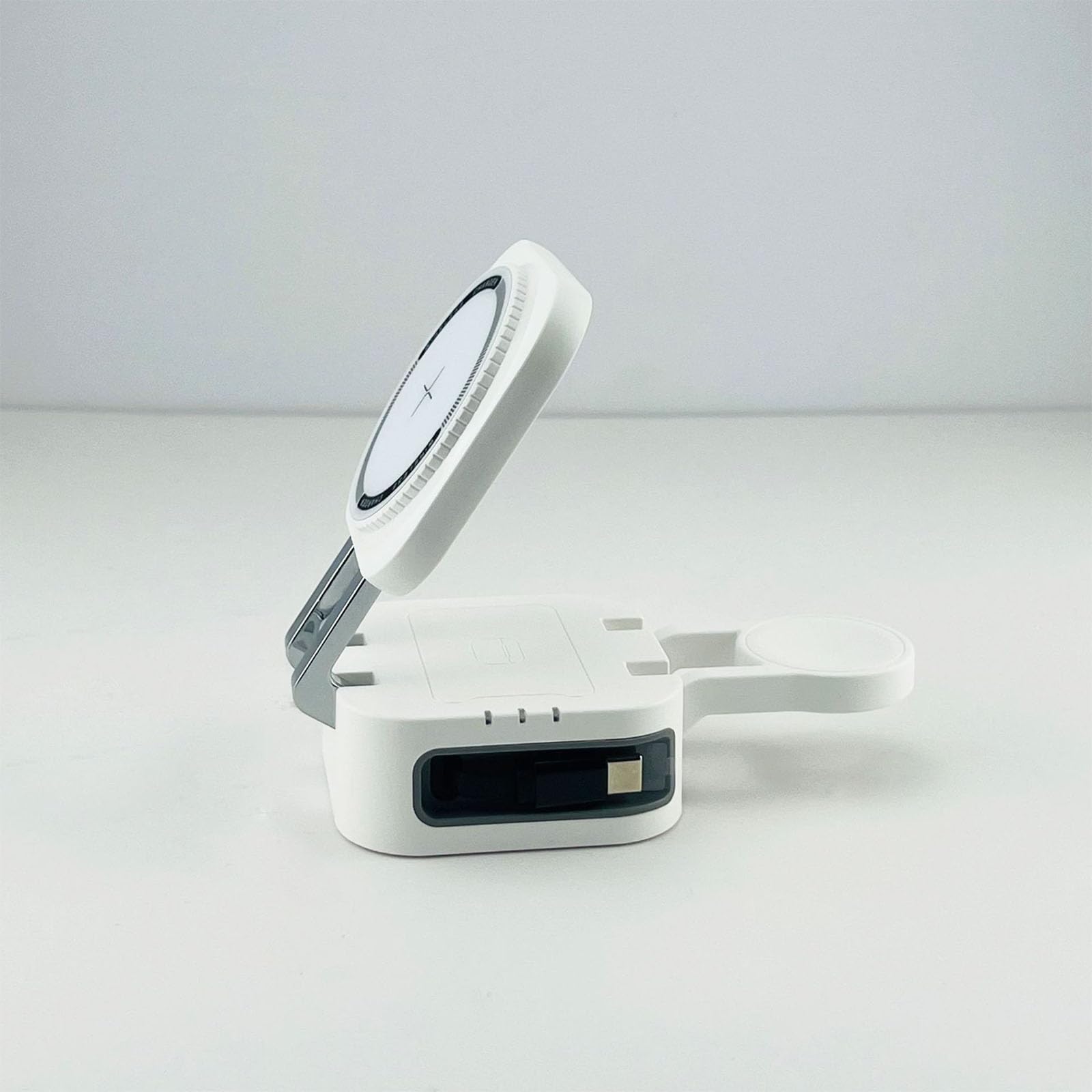 Chargeurs de Smartphone sans Fil magnétiques compacts Chargeurs Rapides 15 W avec câble rétractable pour Montre de téléphone et écouteurs Appareil sans Fil Rapide