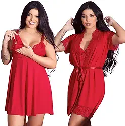 Kit Robe Roupão e Camisola Amamentação Pós Parto Liso Com Renda Vestido de Dormir Maternidade Gestante Para mães Que Amamentam Moda Materna Prática