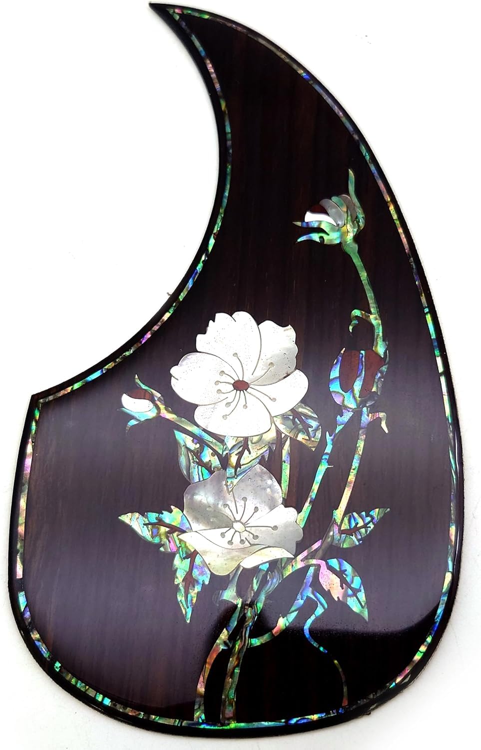 Battipenna per chitarra acustica, in legno massello, antigraffio, intarsiato con fiore di abalone autoadesivo, per chitarra acustica Martin D-45 e Taylor (28)