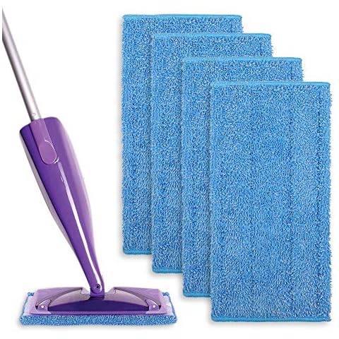 Re-usable Mop Refill Pads for Flash Powermop, Absorbing Pads for Wet & Dry Floor Cleaning Washable Microfiber Mop Heads (4 Pack) Cover