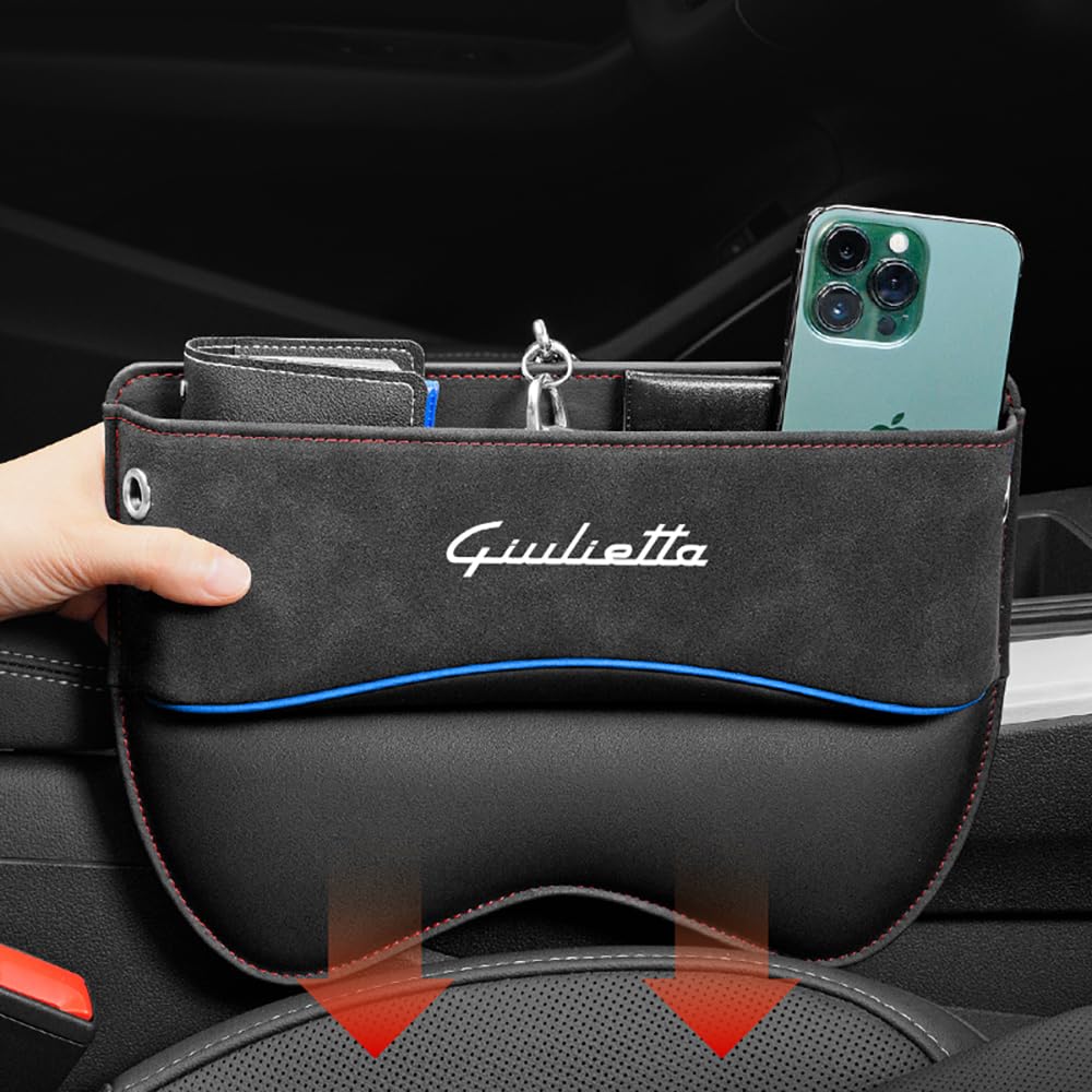 Auto Seat Gap Organizer Box Lekvrije Opbergtas Accessoires voor Alfa Romeo Giulia Stelvio Giulietta 156 159 147 mito Tonale,Black Style