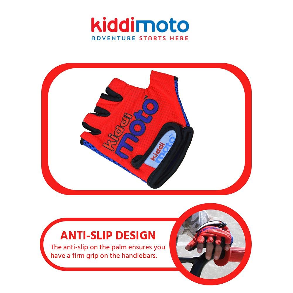 KIDDIMOTO Gants Vélo Enfant 2-8 Ans Cyclisme Trottinette Rouge