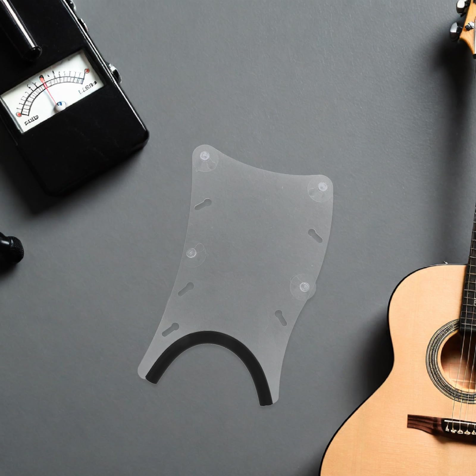 GALPADA Supporto per chitarra da gamba - Supporto per chitarra in acrilico con ventosa e poggiapiedi - con striscia antiscivolo in silicone per studio di registrazione e performance di musica classica