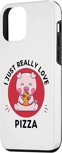 Miniatura 2 de iPhone 12 mini Kawaii Cute Pig I Just Really Love Pizza Lover Case