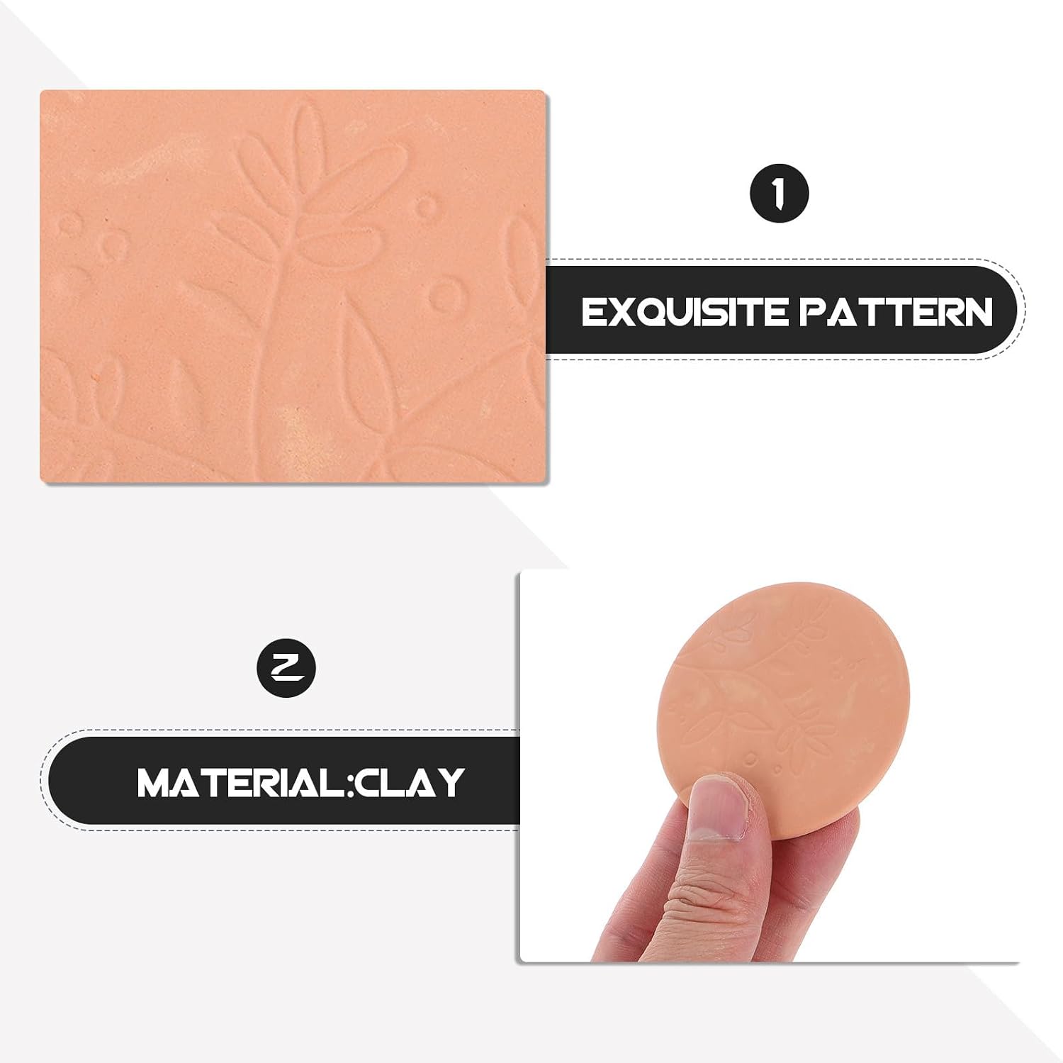 4pcs Terracotta Brown Sugar Softener Discs Reusable Kitchen Moisture Keeper | Carved Flower Clay Pieces, for Home Food Storage Containers, Coffee Tone, Easy Use and Softness image 5