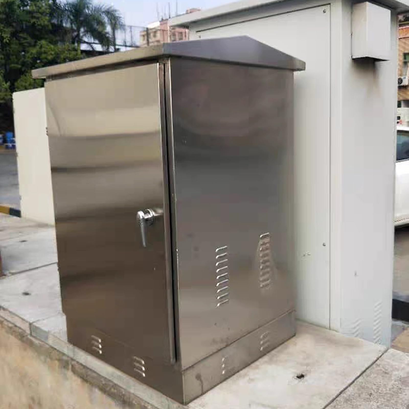 Elektrokasten Großer, Schaltschrank Wetterfester, Stand Verteilerkasten für den außenbereich Metall, Wasserdicht, Edelstahl 304, IP55(60x100x45 cm/24x39x18 in)
