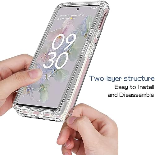 Miniatura 4 de Funda para Pixel 6A, para Google6A GX7AS con protector de pantalla de vidrio templado, cubierta protectora de cuerpo completo con bonito patrón de