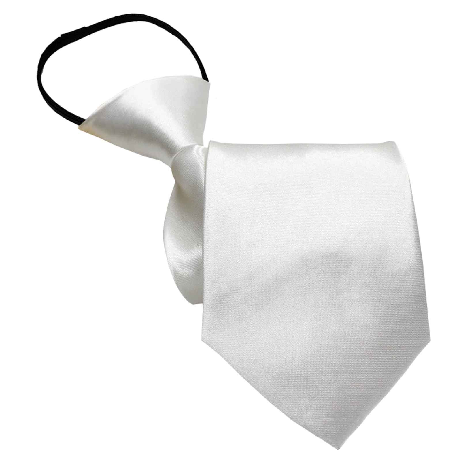 Corbata infantil preanudada de satén con cremallera ajustable 38 cm largo para niño, niña, formal, boda, celebración uniforme escolar