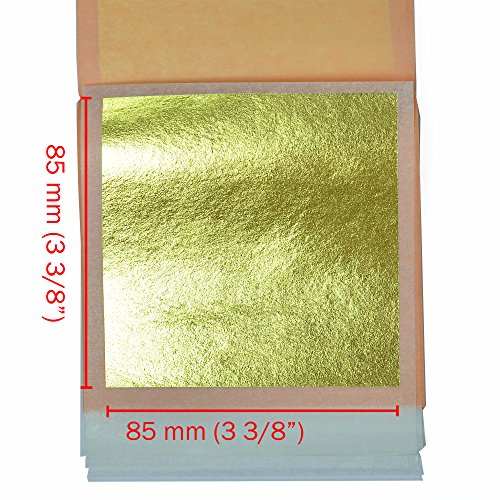 Genuine Gold Leaf Sheets 23K - By Barnabas Blattgold - 3.4 Inches - 10 Sheets Booklet - Transfer Patent Leaf #TOP4