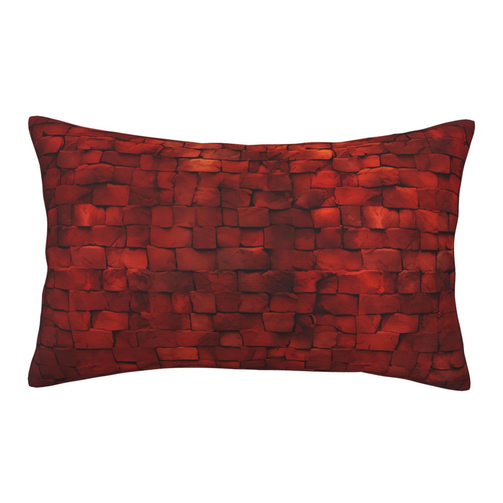 Velvet Pillowcases 14"x20" Ultra Soft Breathable Pillow Cases, Luxury Fuzzy Throw Pillow Covers with Zipper, FireBrick Pillow Shams All Seasons Decorative Cushion Cases for Couch