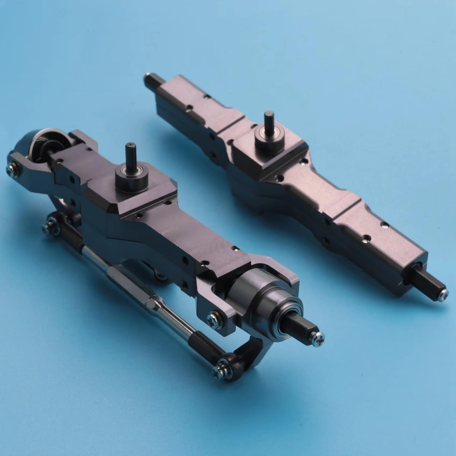 Compatible con WPL C14 C24 C34 C44 B14 B24 1/16 RC Camión Coche Piezas De Actualización Accesorios Metal Delantero Trasero Puente Eje Caja Cambios Piezas