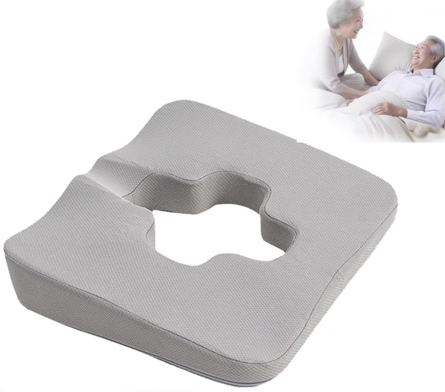 FUELIX Cojin Antiescaras para Sillon Cojin Viscoelastico Cojin Coxis Ortopedico Cojin Hemorroides Almohada De Alivio De Presión De Fibra Respira Libremente para Ancianos, Postrados A