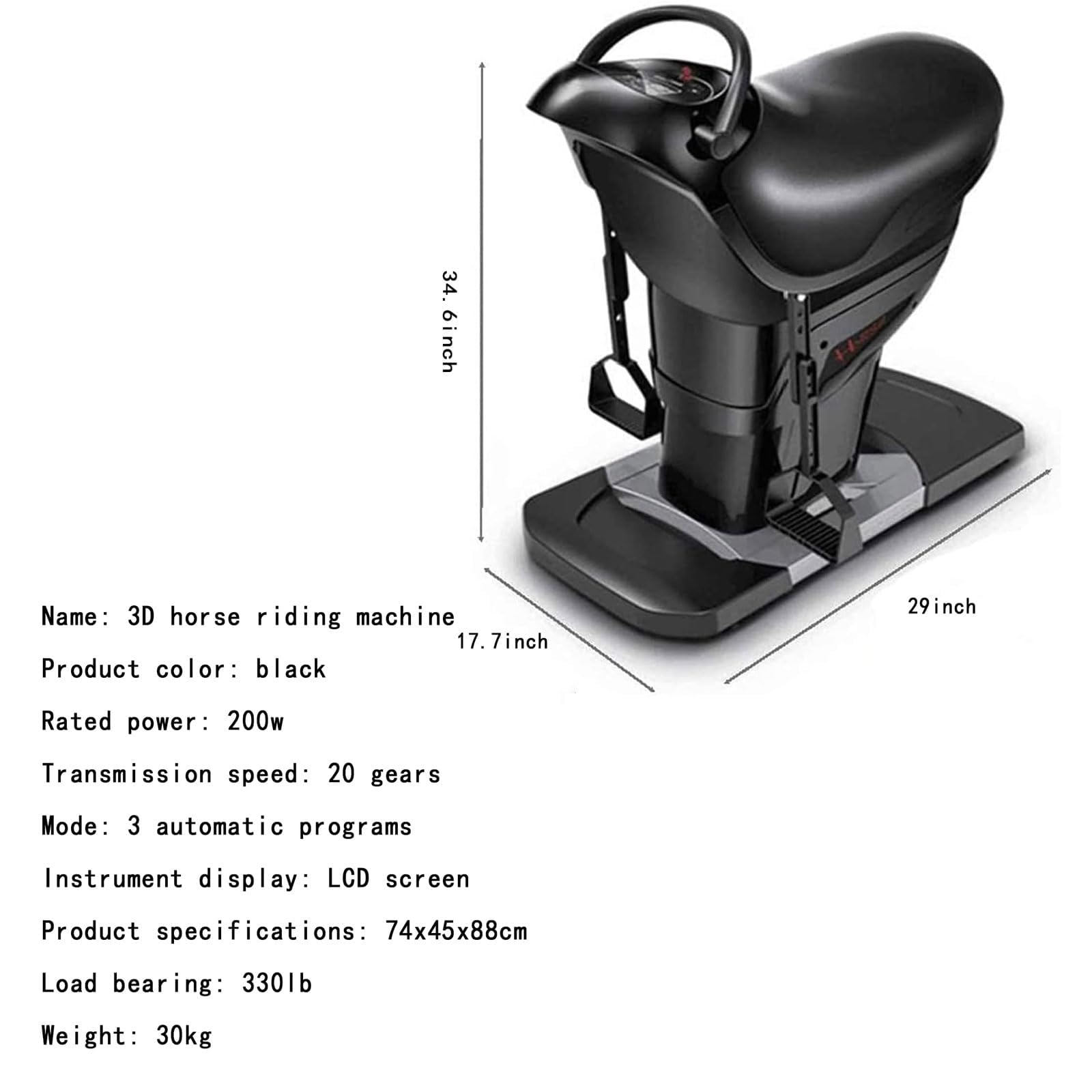 Amazon | 電動乗馬シミュレーター、乗馬フィットネスマシン、Bluetooth